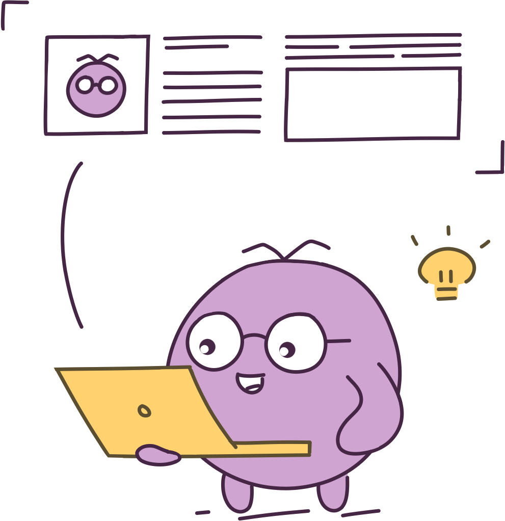 Personnage Mayenzel ordinateur UI UX